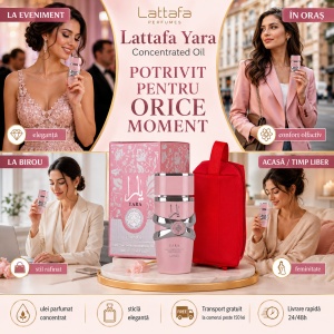 Set parfum Lattafa Yara Concentrated Oil 20ml, parfum Arabesc, Femei, Gentuta cosmetice - Img 4
