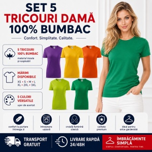 Set tricouri pentru dama multicolor 5 bucati - Img 9