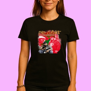 Tricou 50 Cent - Red & Green Style, muzica Hip-Hop / Rap, Dama | Barbat | Copii, Culoare Negru - Img 3