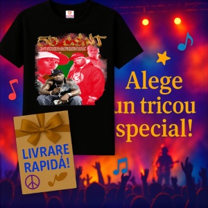 Tricou 50 Cent - Red & Green Style, muzica Hip-Hop / Rap, Dama | Barbat | Copii, Culoare Negru - Img 7