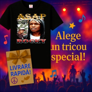 Tricou A$AP Rocky - Money Background, muzica Hip-Hop / Rap, Dama | Barbat | Copii, Culoare Negru - Img 15