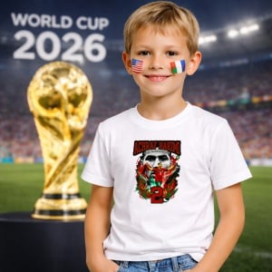 Tricou Achraf Hakimi Morocco World Cup Fifa 2026, din bumbac 100%, tricou alb, Copii | Dama | Barbat - Img 5