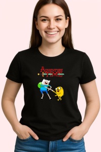 Tricou Adventure Time aventuri fantastice cu Finn si Jake in taramul Ooo, Copii | Dama | Barbat , tricou negru - Img 3