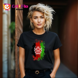 Tricou Afghanistan Steag Splash Art, Copii | Dama | Barbat, culoare negru - Img 12