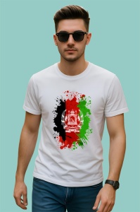 Tricou Afghanistan Steag Splash Art, Copii | Dama | Barbat - Img 2