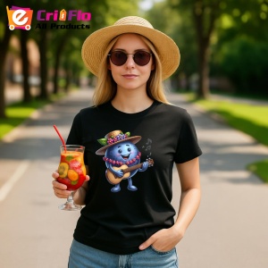Tricou Afine amuzant de vara cantaret, Fructe, Copii | Dama, culoare negru - Img 9