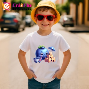 Tricou Afine amuzant de vara caste; de nisip, Fructe, Copii | Dama - Img 3
