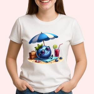 Tricou Afine amuzant de vara la plaja, Fructe, Copii | Dama - Img 2