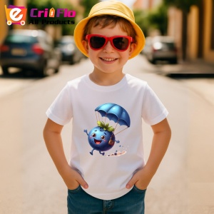 Tricou Afine amuzant de vara parasutist, Fructe, Copii | Dama - Img 3