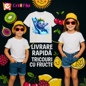 Tricou Afine amuzant de vara pe topogan, Fructe, Copii | Dama - Img 6