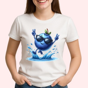 Tricou Afine amuzant de vara sarind in apa, Fructe, Copii | Dama - Img 2