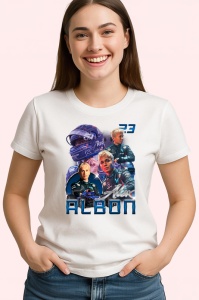 Tricou Alex Albon Pilot Formula 1 Ilustratie Albastru, Copii | Dama | Barbat - Img 3