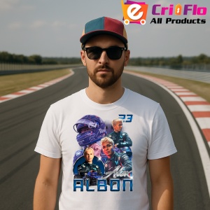Tricou Alex Albon Pilot Formula 1 Ilustratie Albastru, Copii | Dama | Barbat - Img 4