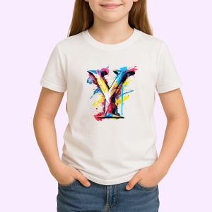 Tricou Alfabet Litera Y cu graffiti, design exploziv, arta urbana, Alb, Unisex Dama si Barbat | Copii - Img 2