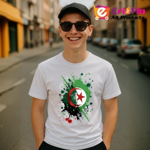 Tricou Algeria Steag Splash Art, Copii | Dama | Barbat - Img 6