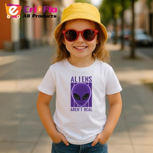Tricou Aliens Arent Real Portret Extraterestru Mov, din bumbac 100% , tricou alb pentru Copii | Dama | Barbat - Img 5