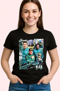 Tricou Alonso Imagine Colaj Echipa Aston Martin Formula 1, Copii | Dama | Barbat - Img 3