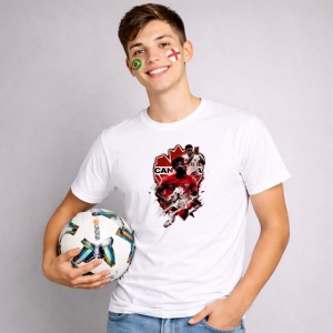 Tricou Alphonso Davies Canada World Cup Fifa 2026 V2, din bumbac 100%, tricou alb, Copii | Dama | Barbat - Img 3