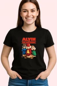 Tricou Alvin and the Chipmunks veveritele muzicale in aventuri haioase, Copii | Dama | Barbat , tricou negru - Img 3