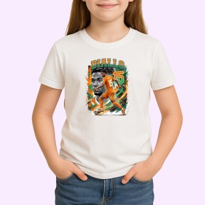 Tricou Amad Diallo Coasta De Fildes Fotbal, din bumbac 100% , tricou alb pentru Copii | Dama | Barbat - Img 2
