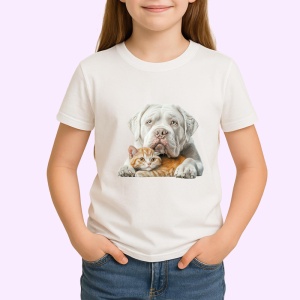 Tricou American Bulldog si pisica portocalie duo dragalas Copii | Dama | Barbat Barbat - Img 4
