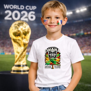 Tricou Andre Onana Cameroon World Cup Fifa 2026, din bumbac 100%, tricou alb, Copii | Dama | Barbat - Img 5