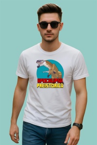 Tricou Apocalipsa Preistorica, din bumbac 100%, tricou alb, Dama | Barbat - Img 2