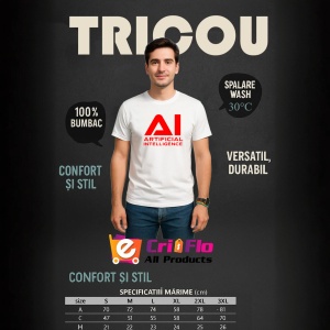 Tricou Artificial iNTELLIGENCE AI logo - Copii | Dama | Barbat - Img 5
