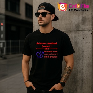 Tricou asistent medical definitie amuzanta despre doctori, Copii | Dama | Barbat , tricou negru - Img 7
