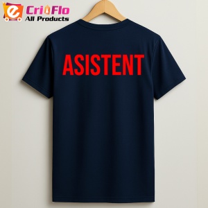 Tricou ASISTENT, Personalizat | Unisex Dama si Barbat, Albastru Inchis - Img 2