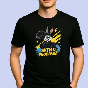 Tricou Avem o problema Iepuras Negru, Copii | Dama | Barbat - Img 2