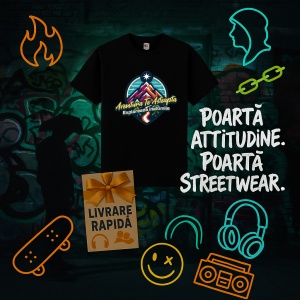 Tricou Aventura te asteapta, Exploareaza Inaltimile Negru, Copii | Dama | Barbat - Img 10