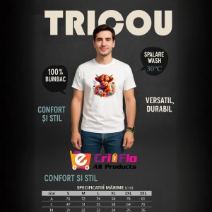 Tricou baby cow with daisies, vitel printre margarete, Copii | Dama | Barbat - Img 7