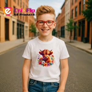 Tricou baby cow with daisies, vitel printre margarete, Copii | Dama | Barbat - Img 8