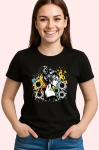 Tricou Back tattoo woman ink explosion, femeie cu tatuaj pe spate si explozie de cerneala, Copii | Dama | Barbat , tricou negru