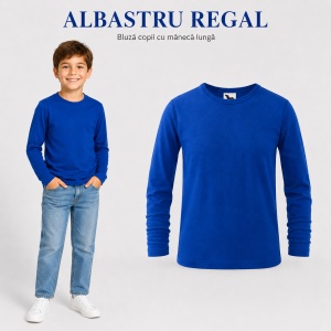Tricou Băieți Mânecă Lungă din Bumbac 100% bluza simpla copii - Img 12
