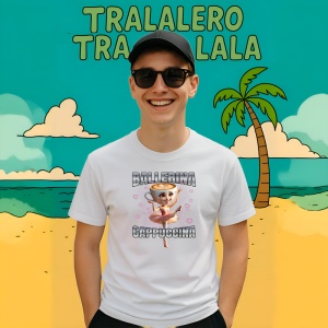 Tricou Ballerina Capuucina Inimi Roz ** Tralalero Tralala Copii | Dama | Barbat - Img 9