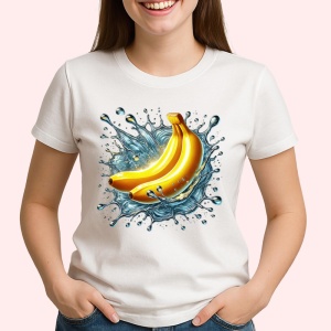 Tricou Banane si val tropical, Fructe, Copii | Dama - Img 2