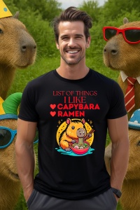 Tricou Barbat CapyBara - Lista lucrurilor care imi place : ramen si capybara hawaii