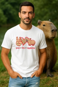 Tricou Barbat CapyBara - Peace, love capybara - Img 3