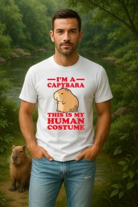 Tricou Barbat CapyBara - Sunt un capybara iar acesta este costumul meu de om - Img 2