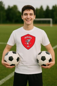 Tricou barbat cu logo stema AC Perugia Italia , din bumbac 100% - Img 8