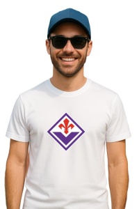 Tricou barbat cu logo stema ACF Fiorentina Italia , din bumbac 100% - Img 3