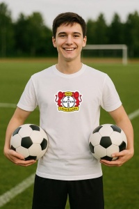 Tricou barbat cu logo stema Bayer Leverkusen Germania , din bumbac 100% - Img 8