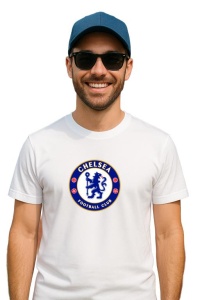 Tricou barbat cu logo stema Chelsea FC Anglia , din bumbac 100%