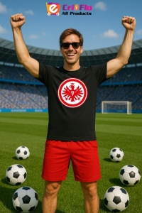 Tricou barbat cu logo stema Eintracht Frankfurt Germania , din bumbac 100% - Img 5