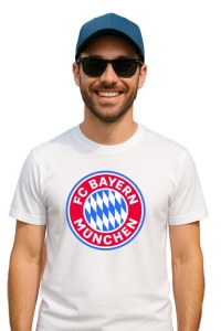 Tricou barbat cu logo stema FC Bayern München Germania , din bumbac 100% - Img 3