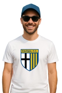 Tricou barbat cu logo stema FC Parma Italia , din bumbac 100% - Img 3