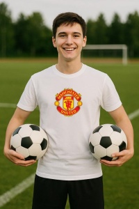 Tricou barbat cu logo stema Manchester United FC Anglia , din bumbac 100% - Img 9