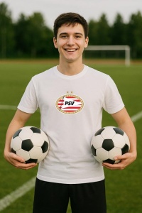 Tricou barbat cu logo stema PSV Eindhoven Olanda , din bumbac 100% - Img 8